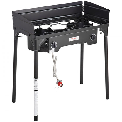 GB-2 - 60,000 BTU Double Burner Camping Stove for Outdoor Cooking
