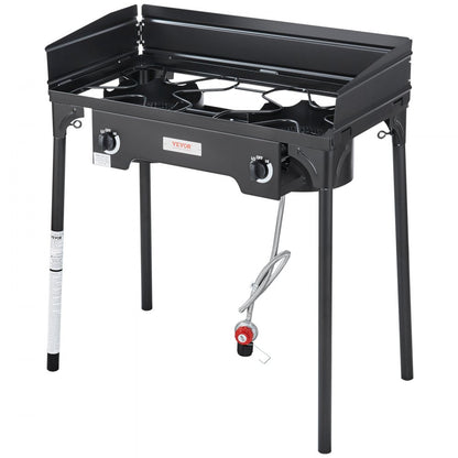 GB-2 - 60,000 BTU Double Burner Camping Stove for Outdoor Cooking
