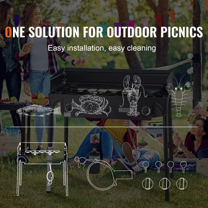 GB-3 - High-Output Outdoor Camping Stove with Windshield & Durability