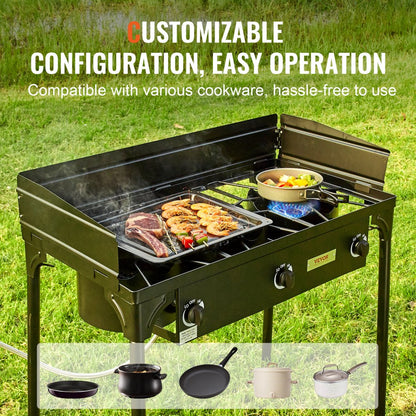 GB-3 - High-Output Outdoor Camping Stove with Windshield & Durability