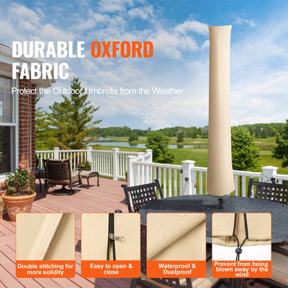 010580154581 - Heavy-Duty 420D Weatherproof Patio Umbrella Cover for 7ft-12ft