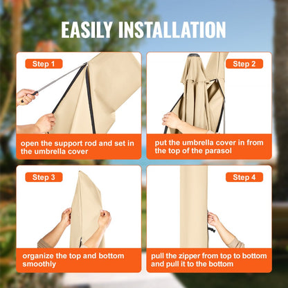 010580154581 - Heavy-Duty 420D Weatherproof Patio Umbrella Cover for 7ft-12ft