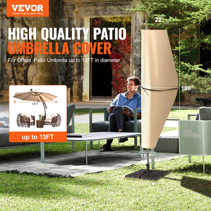 010719244052 - Durable 420D Umbrella Cover for 13ft Offset Umbrellas