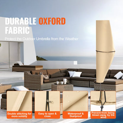 010719244052 - Durable 420D Umbrella Cover for 13ft Offset Umbrellas