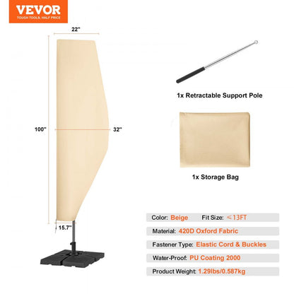 010719244052 - Durable 420D Umbrella Cover for 13ft Offset Umbrellas