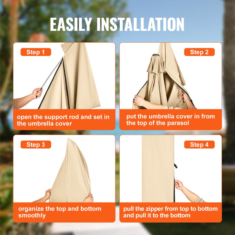 010528871287 - Water-Resistant 13ft Cantilever Umbrella Cover with 420D Oxford Fabric