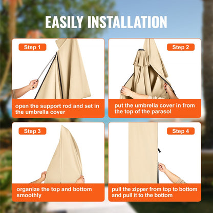 010528871287 - Water-Resistant 13ft Cantilever Umbrella Cover with 420D Oxford Fabric