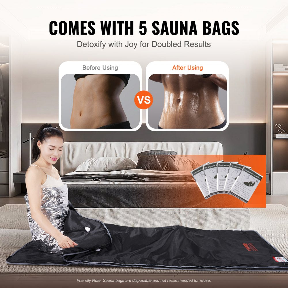 BW-802 - Portable Infrared Sauna Blanket with Adjustable Temperature & Arm Holes