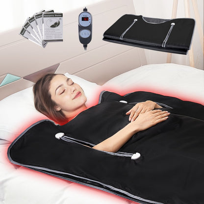 BW-802 - Portable Infrared Sauna Blanket with Adjustable Temperature & Arm Holes