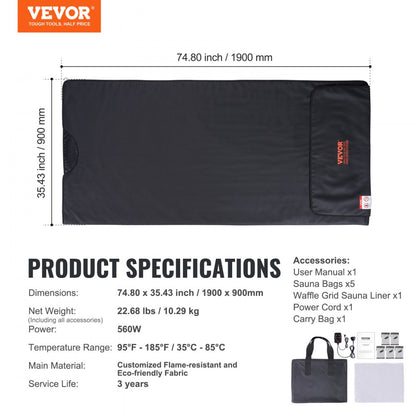 BW-801 - Portable Infrared Sauna Blanket for Detox & Wellness at Home