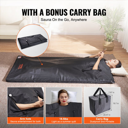 BW-801 - Lightweight Infrared Sauna Blanket with Timer & Carrying Bag