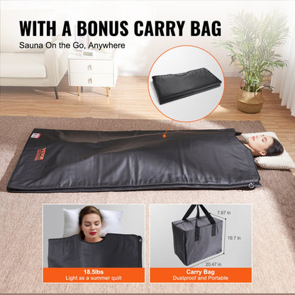 BW-801 - Portable Infrared Sauna Blanket with Remote Control for Detoxification