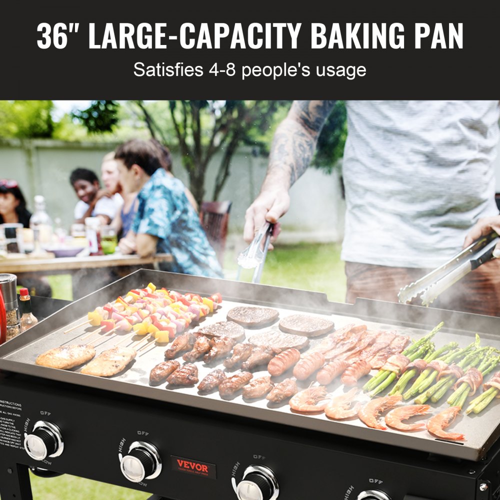 EGA94 - 36" Heavy-Duty Flat Top Griddle with Portable Wheels