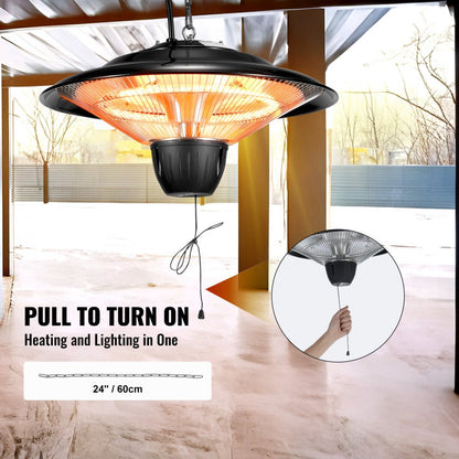 PHE-1500B - 1500W Infrared Hanging Heater, Adjustable & Weather-Resistant