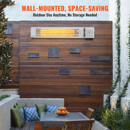 T12-GR15B - 1500W Infrared Heater for Instant Warmth, 22.83x3.94 inches