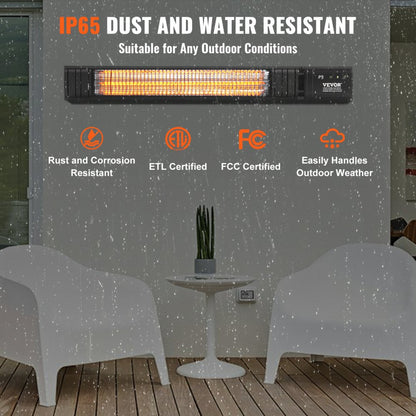 T17-GR15BL - 1500W Outdoor Infrared Heater, 32.48" with 9 Temp Settings