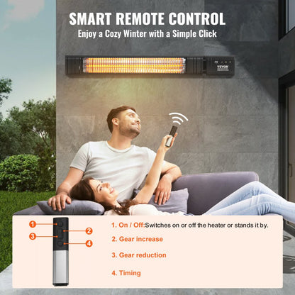 T17-GR15BL - 1500W Outdoor Infrared Heater, 32.48" with 9 Temp Settings