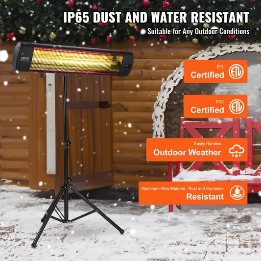EATB28-80 - 1500W Infrared Heater, 24" Rapid Warmth for Indoor/Outdoor Use