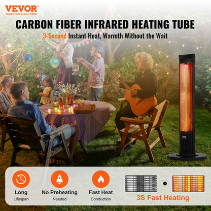 T16-GR15D - 1500W Infrared Heater, 40in, Rapid 3s Heat with Remote Control
