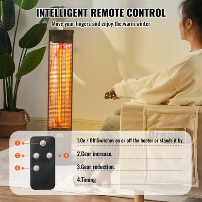 T16-GR15D - 1500W Infrared Heater, 40in, Rapid 3s Heat with Remote Control