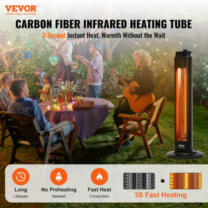 T01-G15Y - 1500W VEVOR Infrared Heater, 31.5" Quick Heat for Any Space