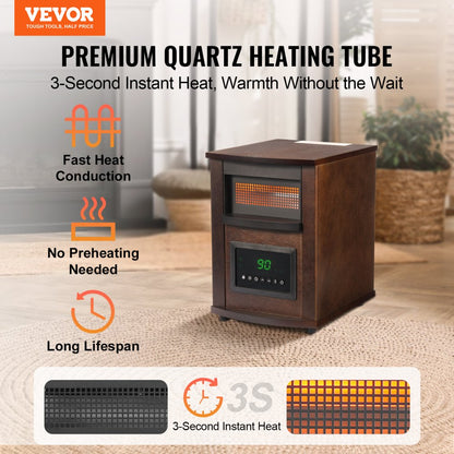 HT1159N - 1500W Quartz Infrared Heater for Instant Heat