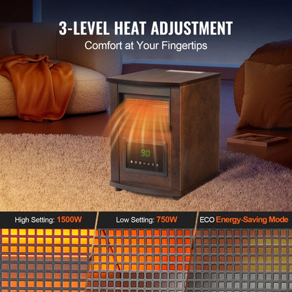 HT1159N - 1500W Quartz Infrared Heater for Instant Heat