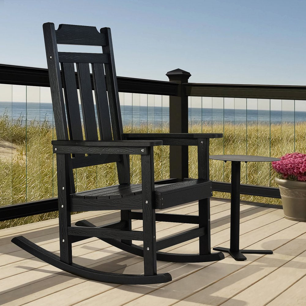 WS-YY-10 - Ergonomic HIPS Outdoor Rocking Chair for Patios, 400 lbs Capacity