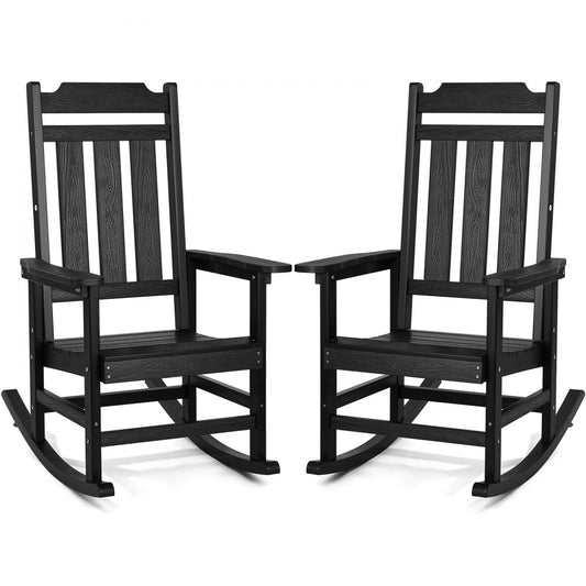 WS-YY-10 - Ergonomic HIPS Outdoor Rocking Chair for Patios, 400 lbs Capacity