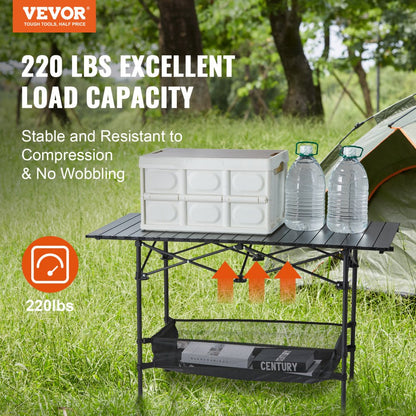 AP-SS-002 - Lightweight 24x16" Aluminum Folding Camping Table with Storage Bag