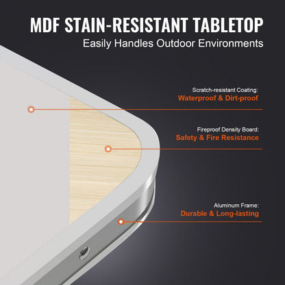 AP-SS-001 - Adjustable Height Aluminum Camping Table for Outdoor Use
