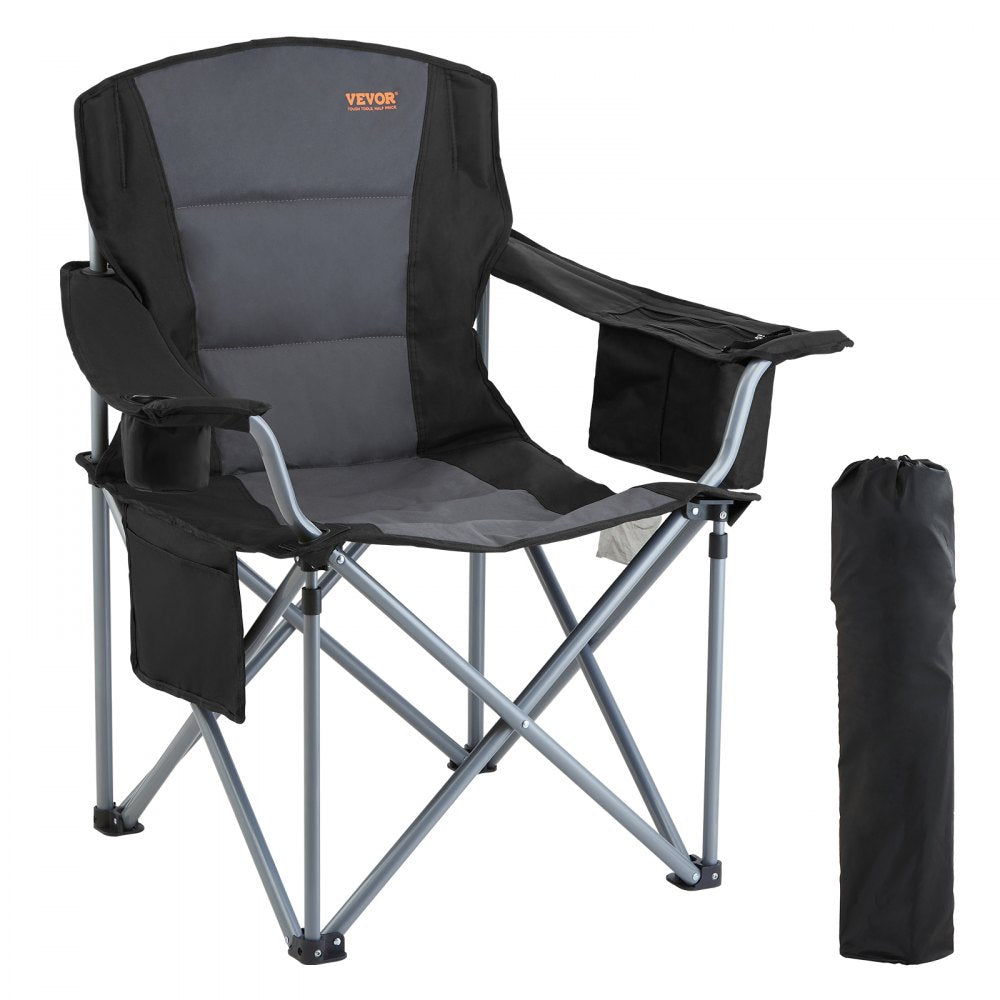 ZM2006XL - Heavy Duty 350 lbs Portable Folding Chair with Side Pockets