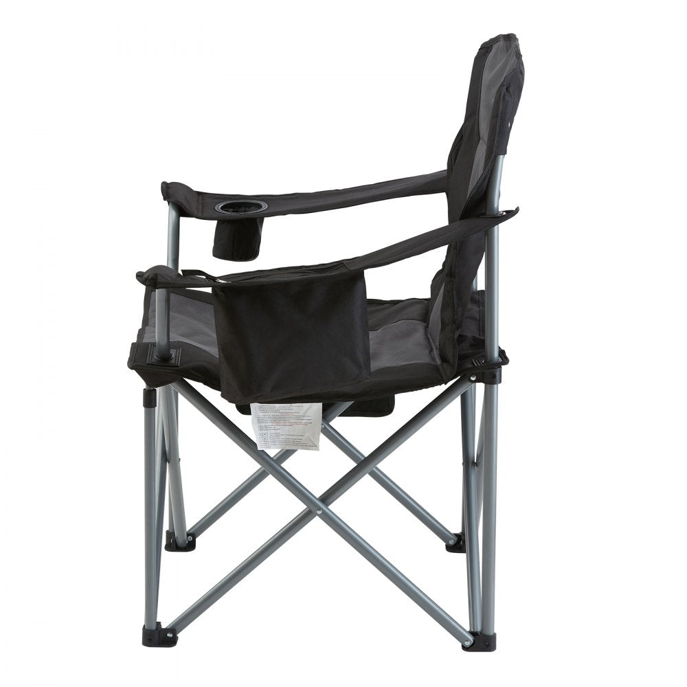 ZM2006XL - Heavy Duty 350 lbs Portable Folding Chair with Side Pockets