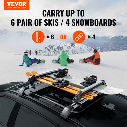 95TA-CH - VEVOR Universal Ski Roof Rack for 6 Pairs of Skis