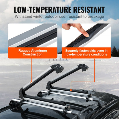 95TA-CH - VEVOR Universal Ski Roof Rack for 6 Pairs of Skis