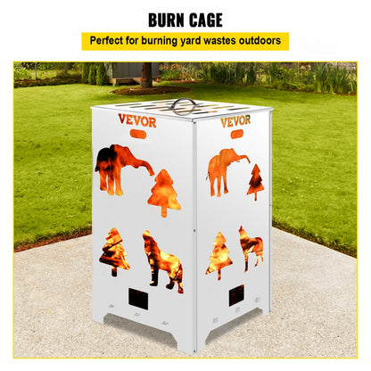 VV-FC2414SS - 14"x14"x24" Stainless Steel Burn Cage with Lid & Handles