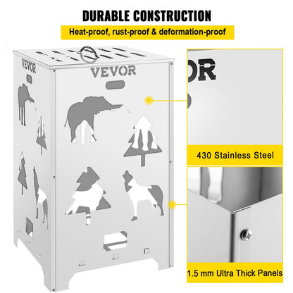 VV-FC2414SS - 14"x14"x24" Stainless Steel Burn Cage with Lid & Handles