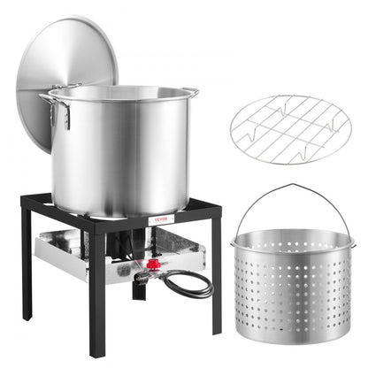 JK-80ALKIT-US - 80Qt Seafood Boil Pot & 100,000 BTU Burner Kit