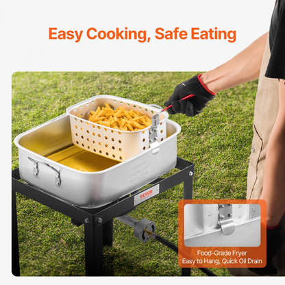 JK-AGKD1618-US Outdoor 18Qt Aluminum Fryer Kit with 58,000 BTU Burner