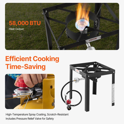 JK-AGKD1618-US Outdoor 18Qt Aluminum Fryer Kit with 58,000 BTU Burner