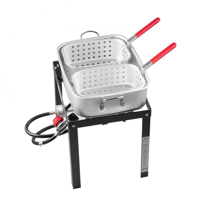 JK-AGKD1618-US Outdoor 18Qt Aluminum Fryer Kit with 58,000 BTU Burner