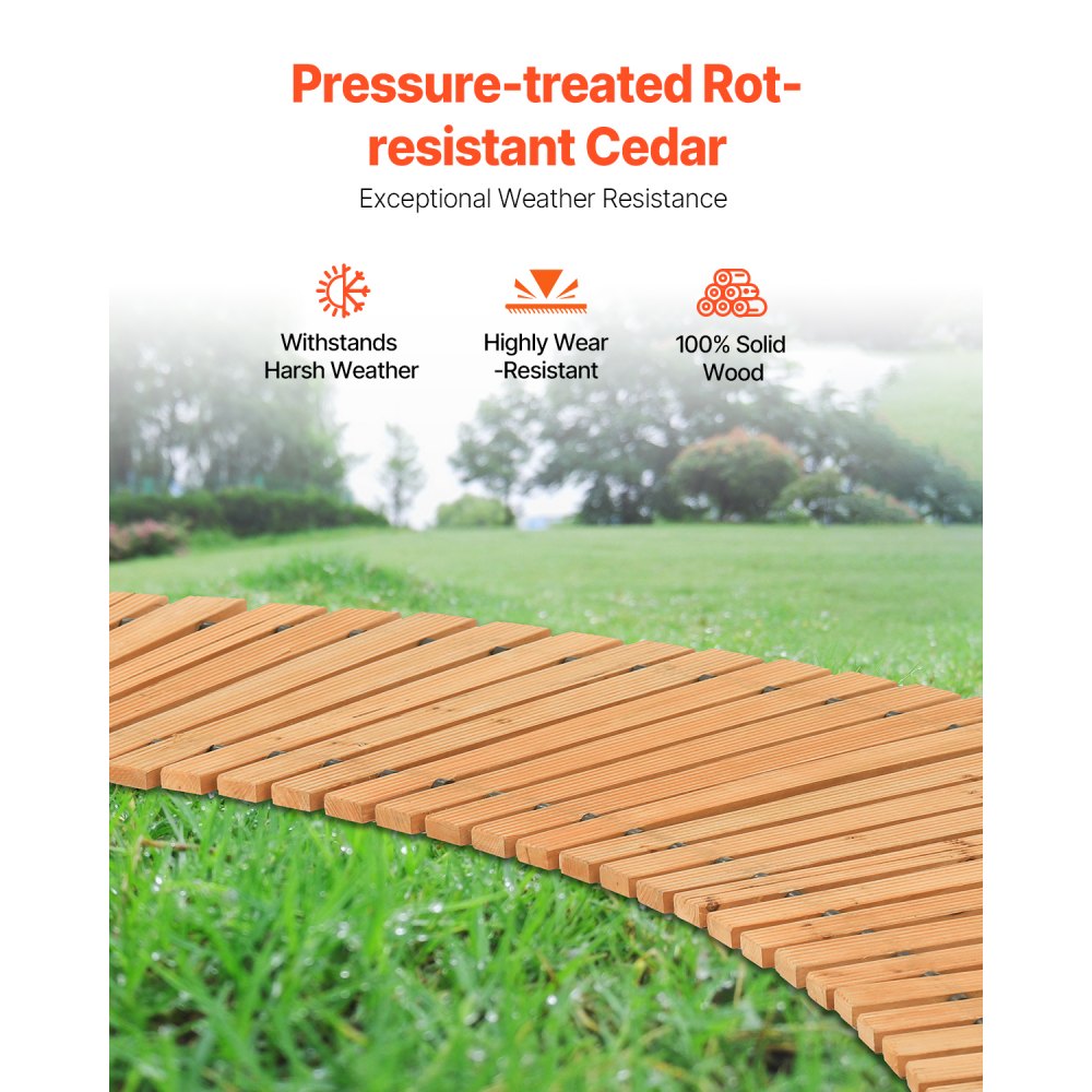 PW-C07 - Non-Slip Cedar Garden Pathway for Outdoor Stability