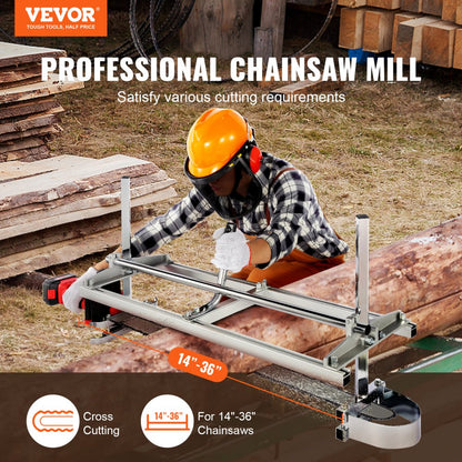 010851632926 - VEVOR Portable Chainsaw Mill with Adjustable 14"-36" Cutting Thickness