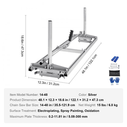 010582613992 - Durable 14"-48" Portable Sawmill for Precision Wood Cutting