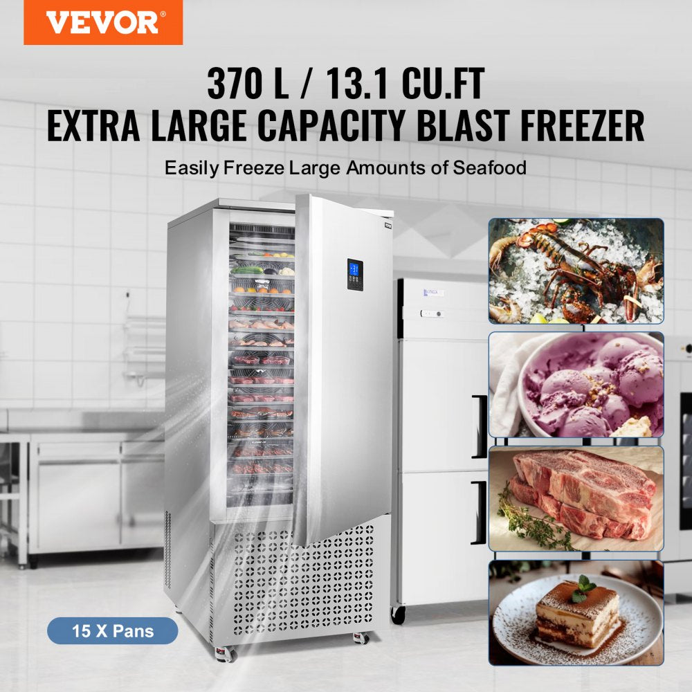 BL-E15B - 15 Tray Commercial Blast Freezer for Seafood & Gelato