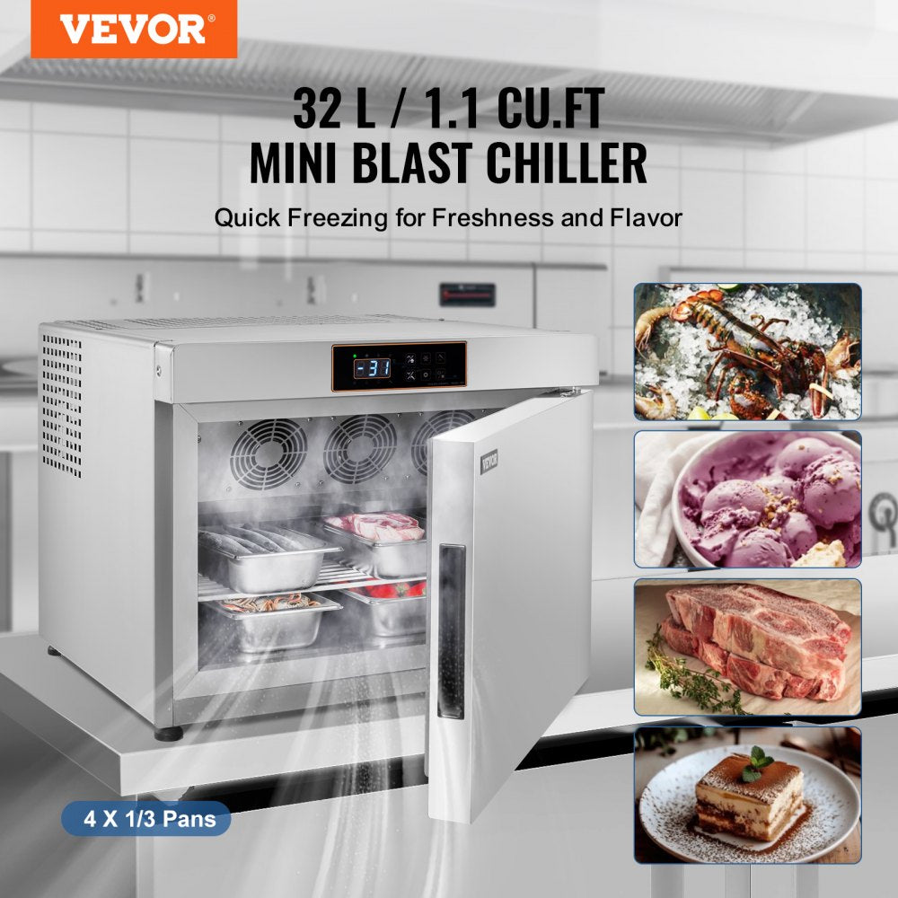 DF-ME32LB - Powerful Blast Freezer with 4 Trays for Seafood & Ice Cream