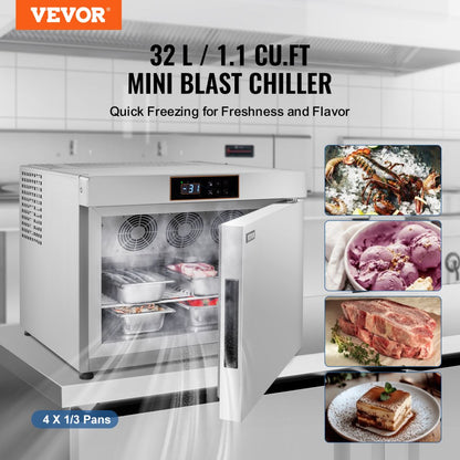 DF-ME32LB - Powerful Blast Freezer with 4 Trays for Seafood & Ice Cream