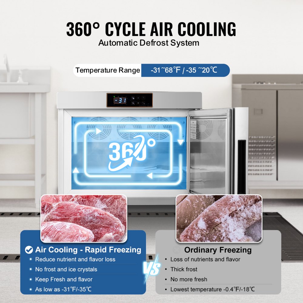 DF-ME32LB - Powerful Blast Freezer with 4 Trays for Seafood & Ice Cream