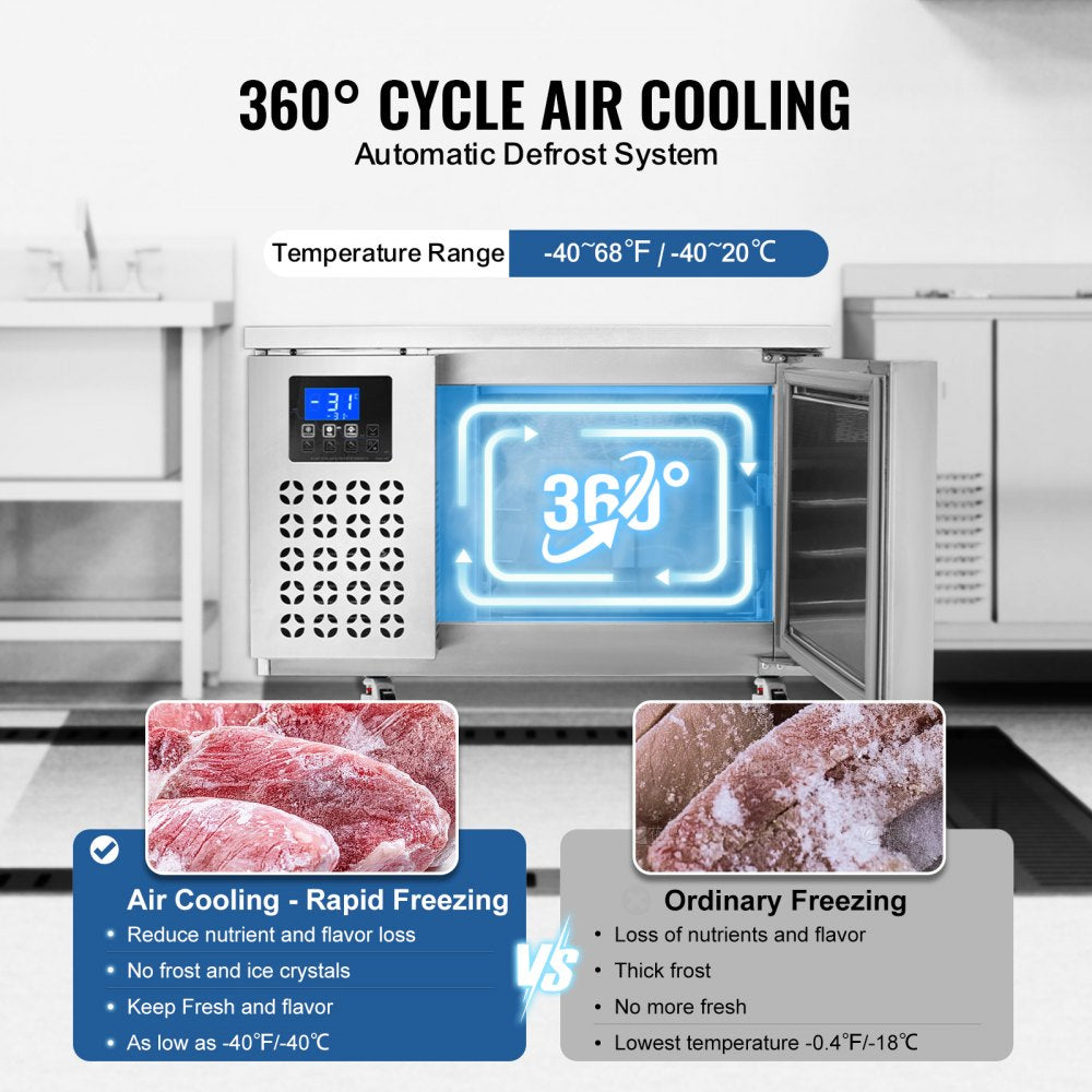 DF-E3B - 80L Commercial Blast Freezer with 3 Trays & Quick Freezing