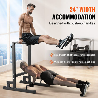 VB006 - Adjustable 24" Steel Dip Bar with Ergonomic Foam Handles